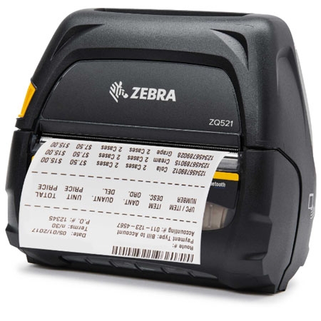 zebra斑馬ZQ521高級4英寸寬標(biāo)準(zhǔn)移動打印機