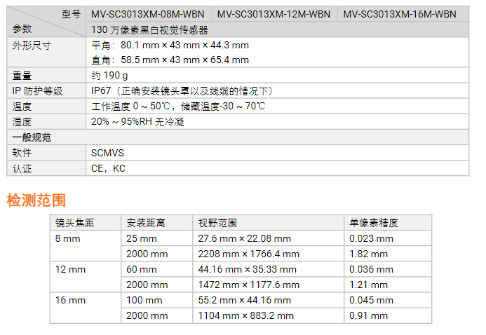 ?？礛V-SC3013XM-08m/12m/16m 130萬像素黑白視覺傳感器.png
